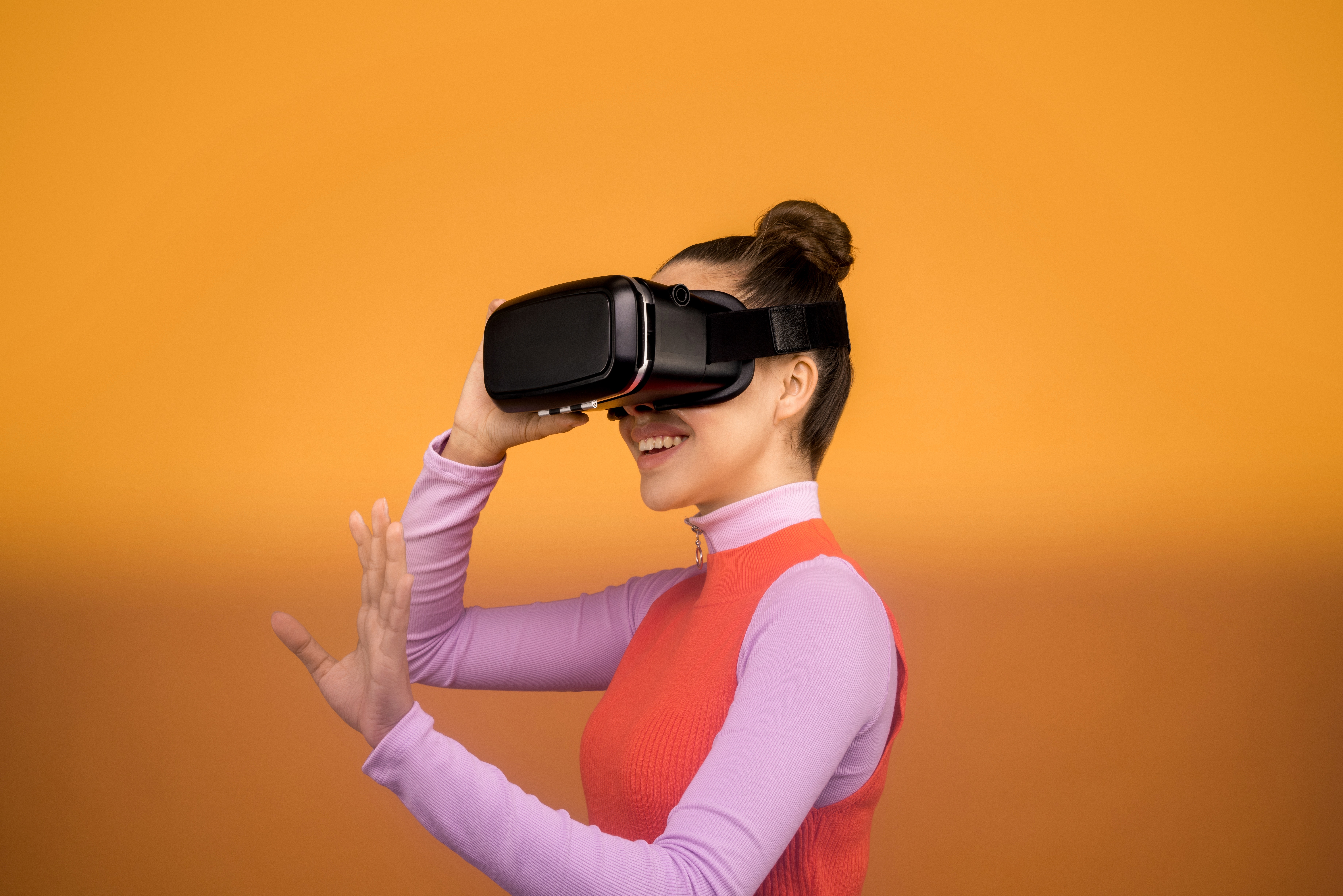 woman on VR headset